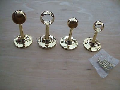 2 Sizes BRASS TOWEL RAIL ROD END CENTRE BRACKETS