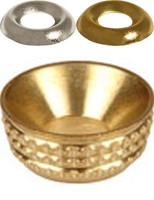 200/100pack All Sizes SURFACE SCREW CUPS WASHERS + SOCKET INSETS NICKEL BRASS