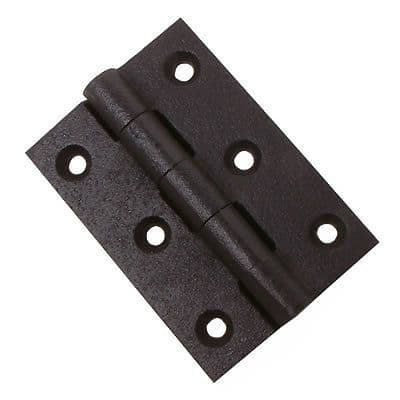 3"/75mm Black Steel Butt Hinge 1 pair + screws
