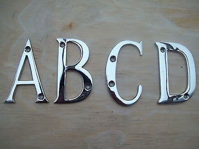 3"/75mm SOLID BRASS WITH POLISHED CHROME PLATING HOUSE DOOR ALPHABET LETTERS