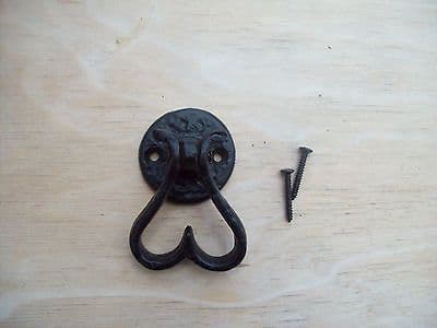 3" BLACK ANTIQUE CAST IRON DRAWER CUPBOARD CANET DOOR RING PULL HANDLE