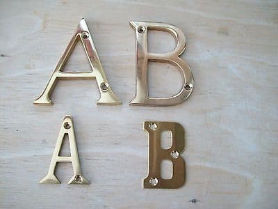 3" or 2" SOLID BRASS POLISHED BRASS HOUSE DOOR ALPHABET LETTERS