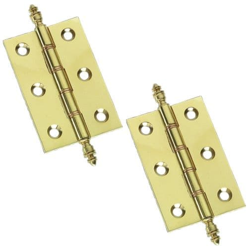 3" Pair Of Brass Finial Hinges