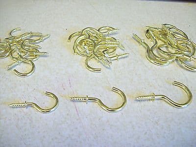 3 sizes Pack of 10 KITCHEN MUG CUP BRASS HOOKS