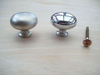 32mm POLISHED SATIN CHROME CANET CUPBOARD DRAWER KITCHEN DOOR ROUND KNOBS