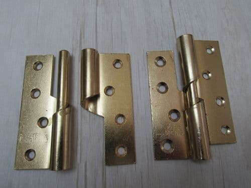 4'' Door Butt Hinges Polished Brass (Left Hand)