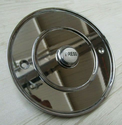 4" Large Ceramic Bell Push Polished Chrome