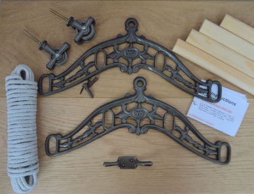 4 Lath Edwardian Antique Iron Ceiling Airer 1.2m
