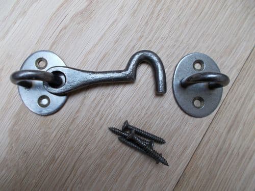 4" Plain Cast Iron Can Hook Antique Iron