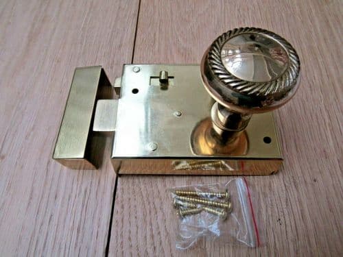4" Rim Latch Brass & Georgian Rim Brass Set