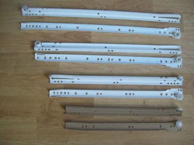 4 Sizes Heavy Duty Steel Self Closing Bottom Fix Drawer Runners