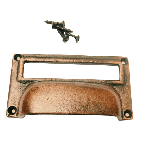 4" Victorian Filing Canet Card Holder Copper