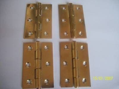 4 X 3" 75mm Steel Door Butt Hinges Brass Plated