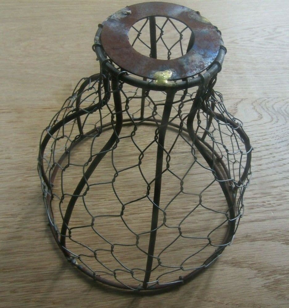 6'' Bell Chicken Wire Light Shade Antique Iron