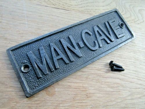 6'' Cast Iron Man Cave Plaque