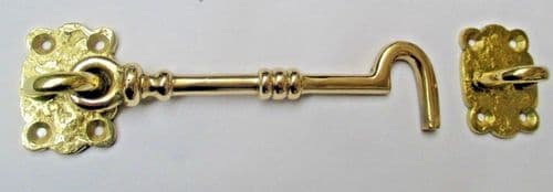 6" Decorative Can Hook Polished Brass