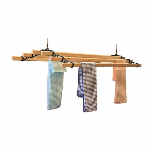 6 Lath Victorian Black Ceiling Airer 1.5m