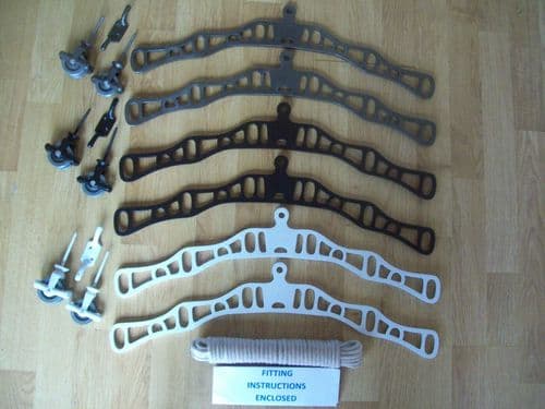 6 Lath Victorian White Ceiling Airer 1.5m