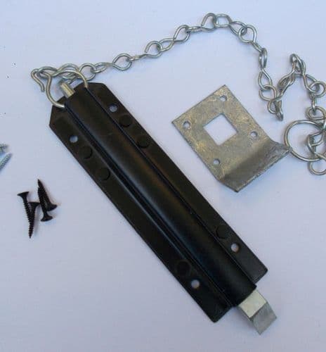8" Garage Gate Chain Bolt Black