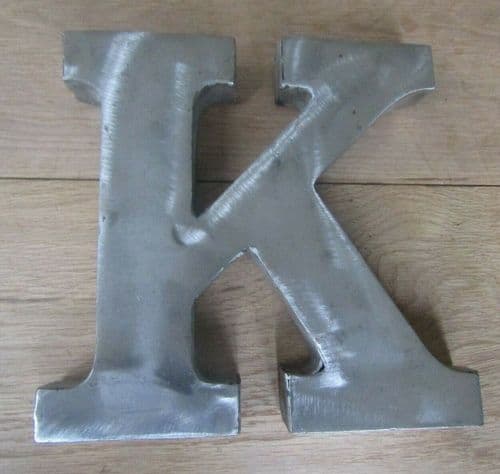 8" Large Rustic Steel Letter K