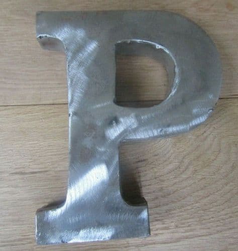 8" Large Rustic Steel Letter P