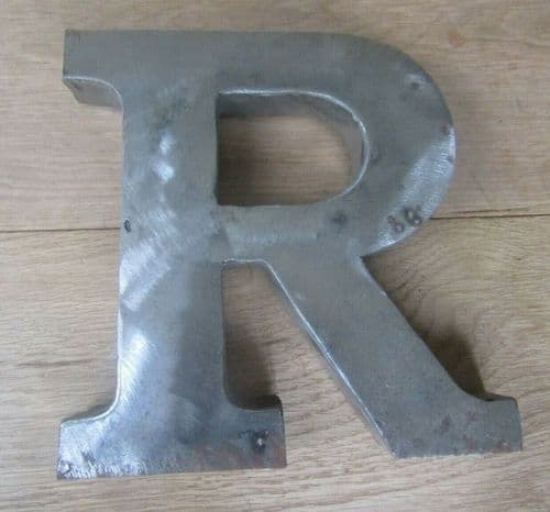 8" Large Rustic Steel Letter R