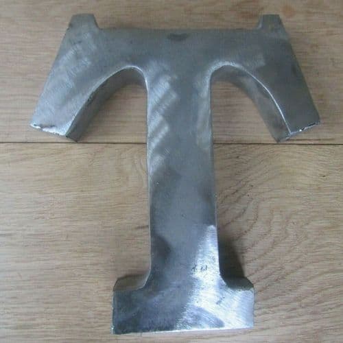 8" Large Rustic Steel Letter T