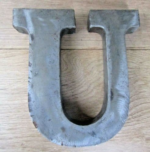 8" Large Rustic Steel Letter U