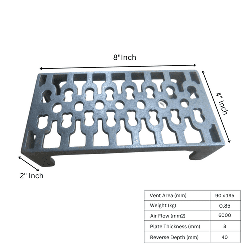 8'' X 4'' Victorian Air Brick Antique Iron