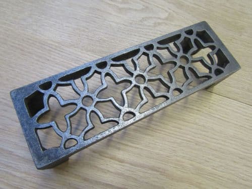 8.2" X 2.75'' Floral Metric Air Brick Antique Iron