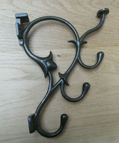 9" Tulip Coat Hook Antique Iron