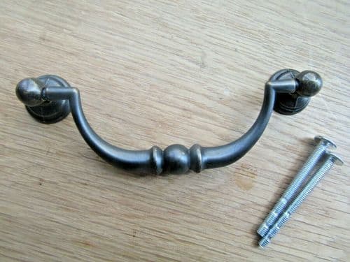 96mm Drop Bar Pull Handle Antique Brass