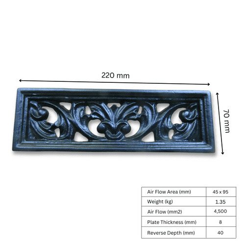 Acanthus Pattern Air Brick Black Antique