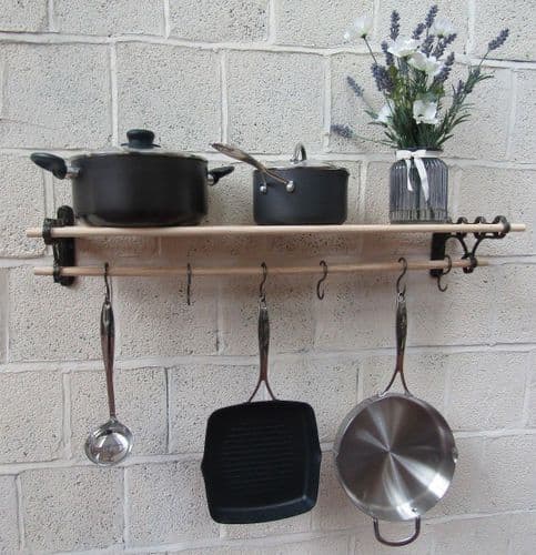 Antique Iron Kitchen Pot Pan Rack 1.5m