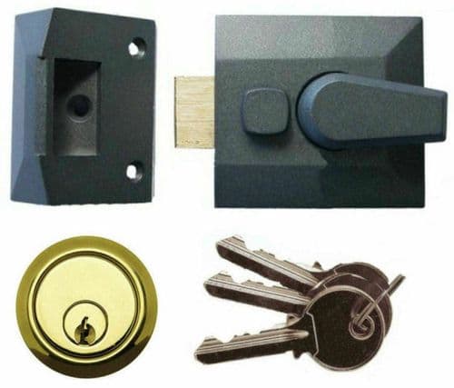 Architectural Front Door Narrow Night Latch Grey