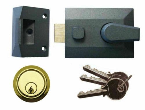 Architectural Front Door Standard Night Latch Grey