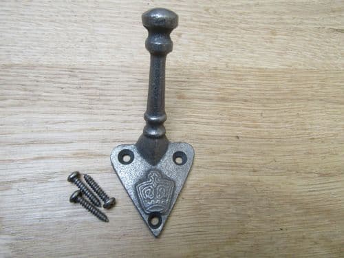 Arts & Crafts Crown Embossed Coat Hook