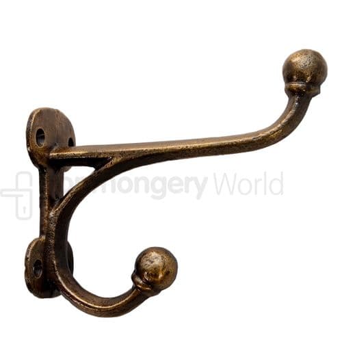 Ball Tip Hall Stand Coat Hook Antique Brass