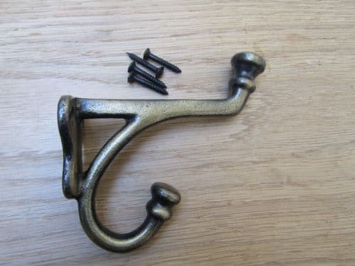 Balmoral Coat Hook Antique Brass
