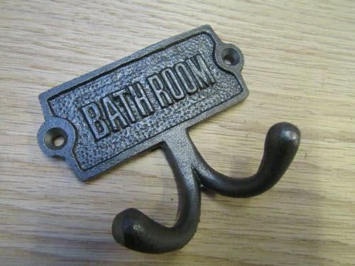 Bath Room Plaque Double Coat Hook