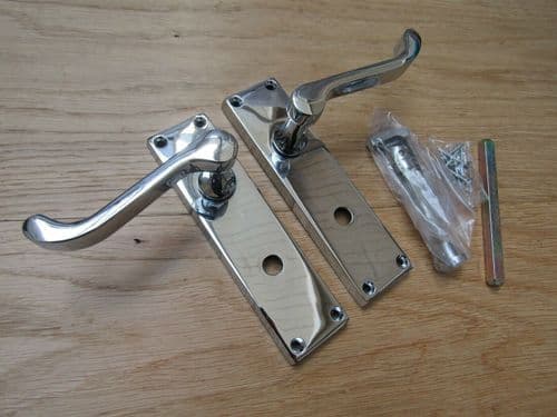 Bathroom Lever Door Handle Scroll Polished Chrome