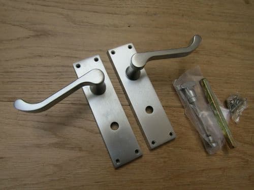Bathroom Lever Door Handle Scroll Satin Chrome
