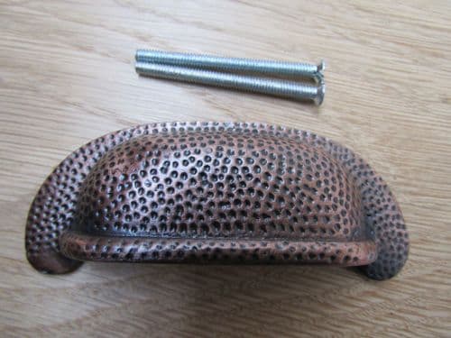 Beaten Effect Rear Fix Canet Pull Handle Antique Copper