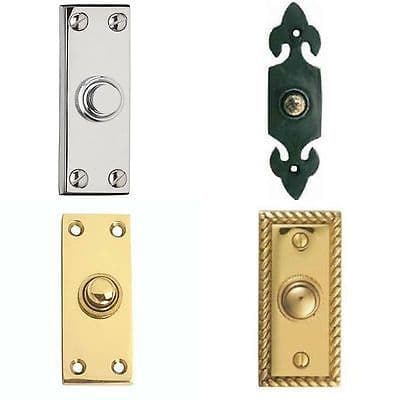 BELL PUSH DOOR BELL WIRED VICTORIAN GEORGIAN BRASS CHROME BLACK WROUGHT IRON