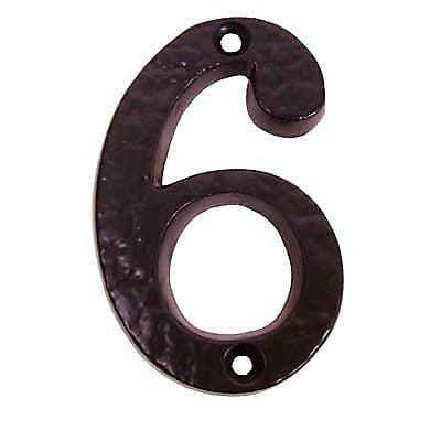 BLACK ANTIQUE IRON NUMERAL 6/9 HOUSE DOOR NUMBER