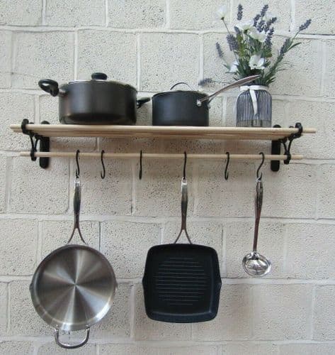 Black Antique Kitchen Pot Pan Rack 1.8