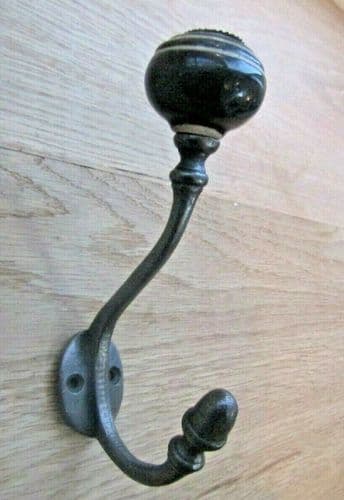 Black White Circle Ceramic Coat Hook