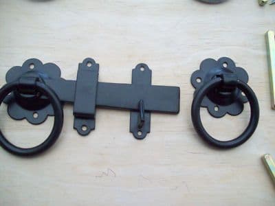 Black Zinc Galvanised Ring Gates Doors Sheds Latch Lock Handles