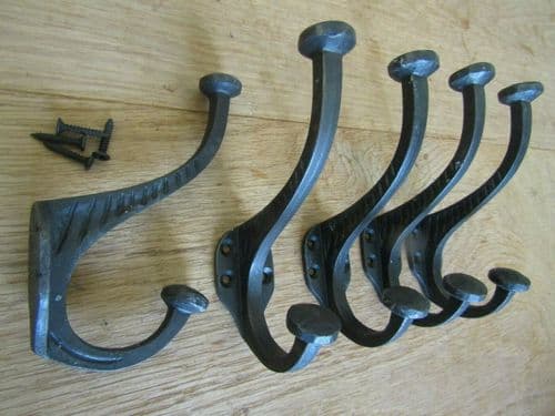 Blacksmith Hammered Hook Black Wax