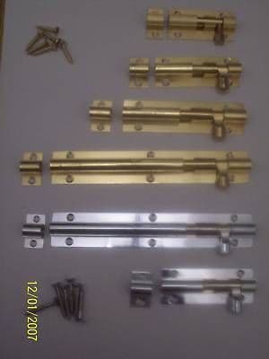 BRASS CHROME BATHROOM TOILET CUPBOARD DOOR LOCK BOLT